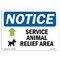 Signmission OSHA Sign, 7" H, Rigid Plastic, Service Animal Relief Area (Up Arrow) Sign With Symbol, Landscape OS-NS-P-710-L-18288 - alternate 1